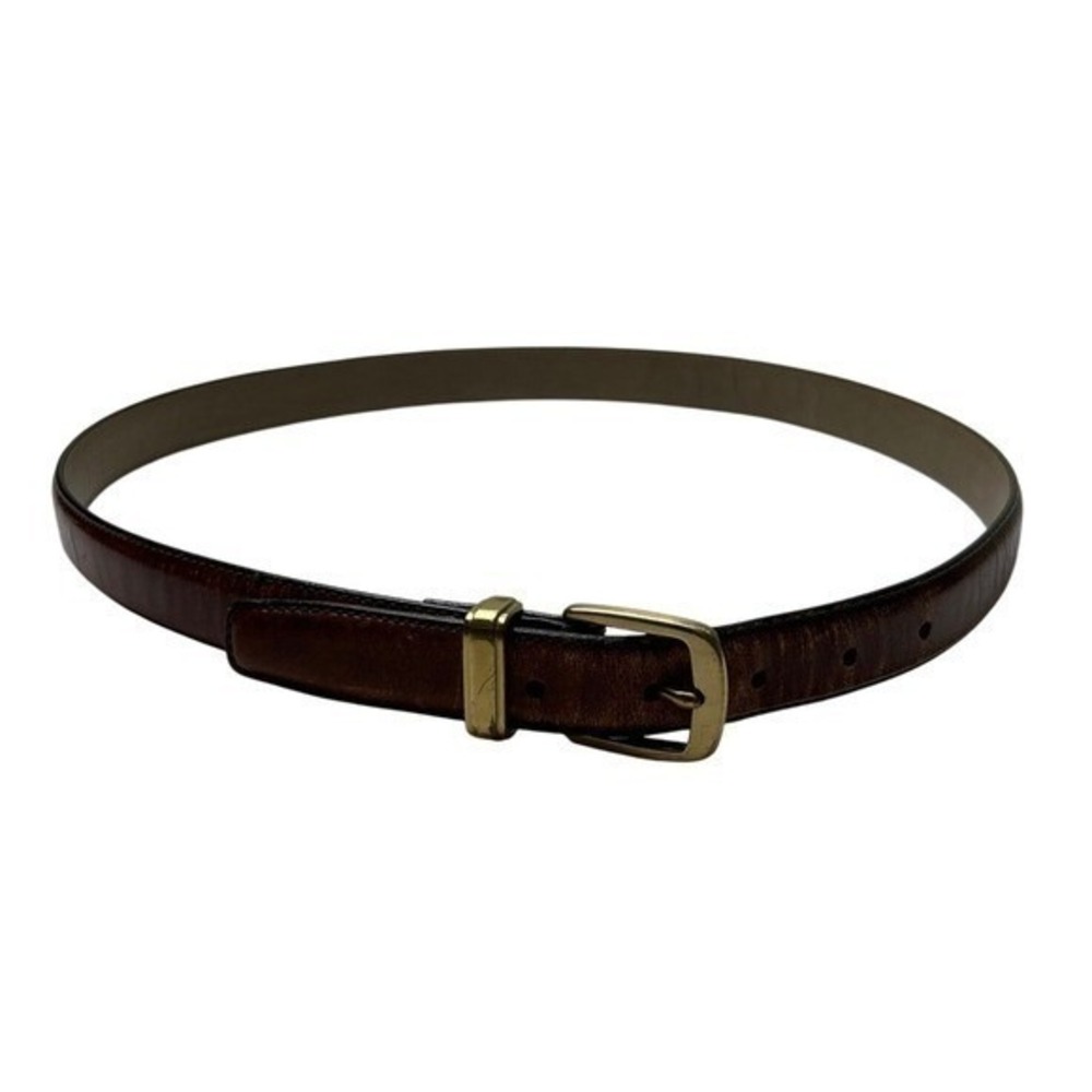 Unbranded Mens Belt Brown 36" Handcrafted Genuine Leather Solid Brass Buckle